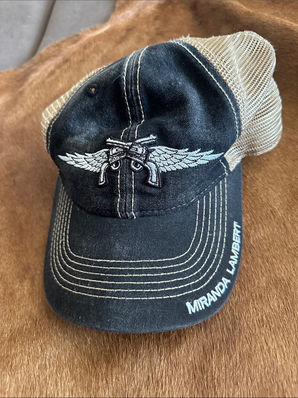 Miranda Lambert Black and Tan Winged Pistols Trucker Hat